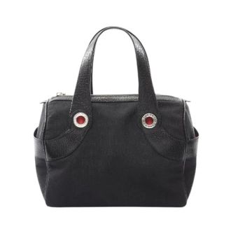 Bulgari Pre-owned Handbags, female, Black, Size: ONE SIZE Pre-owned Logomania Canvas Leather Handbag