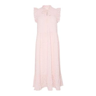 Part Two Bloemen Potpourri Jurk met Ruchedetails - Dames - Jurken - Roze - Maat: L Poliester