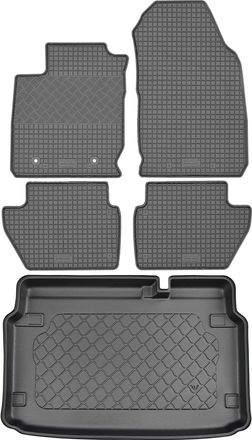 OEM Juego De Alfombrillas De Goma Para Coche Y Alfombrilla Para Maletero Para Ford Ecosport Iii Suv (5 Puertas) A Partir De Febrero De 2018