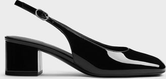 Charles & Keith Danni Patent Slingback Pumps
