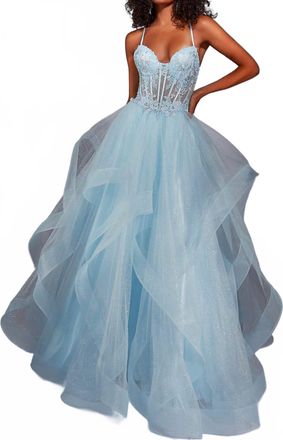Alyce Paris Sweetheart A-Line Prom Dress In Light Blue