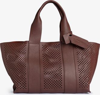 Pedro Garcia Tote bag in dark brown letaher | Perfed tote | Spring Summer 26 | PEDRO GARCIA