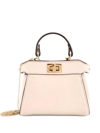 Fendi Peekaboo Bag Leather Nano crossbody bag - women - Calf Leather/Leather - One Size - Neutrals