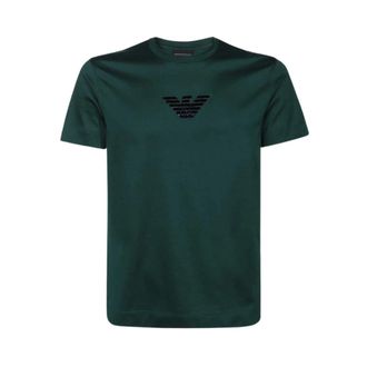 Emporio Armani Tops, Heren, Groen, S, Katoen, Basis Donkergroene Unisex T-Shirt