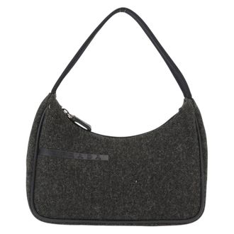 Prada Re-Edition 2000 Hobo Wool Gray Wool Handbag (Pre-Owned)