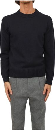 Paolo Pecora Maglia Girocollo - Heren - Ronde hals truien - Blauw - S - Wol - Truien & Vesten