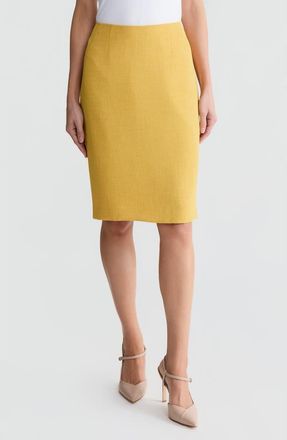 Kasper Pebble Crepe Slim Skirt in Butterscotch at Nordstrom, Size 12