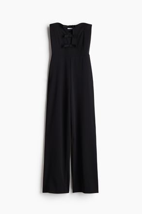 H&M Bandeau-Jumpsuit mit Schleifen vorn - Schwarz