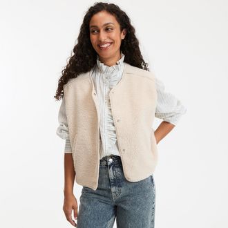 La Redoute Collections Oversized sherpa vest, mouwloos