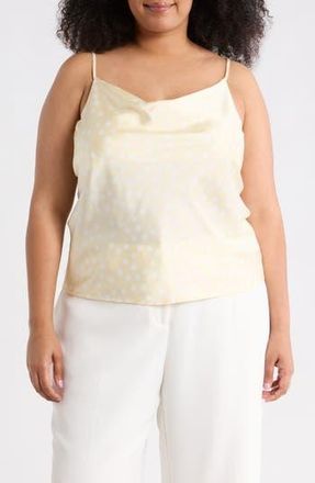 Renee C Cowl Neck Satin Camisole in Butter at Nordstrom Rack, Size 3X