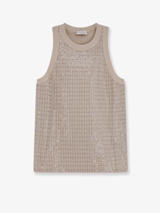 Brunello Cucinelli Canotta in jersey con motivo Dazzling - BRUNELLO CUCINELLI - gender_Woman