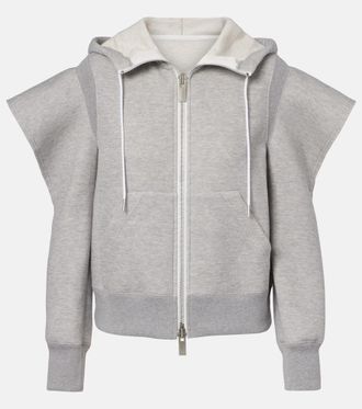 sacai Felpa in misto cotone con cut-out