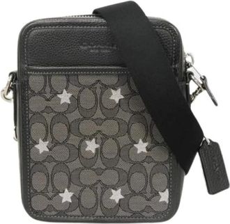Coach Pre-owned Cross Body Bags, male, Black, Size: ONE SIZE Pre-owned Sullivan Crossbody Signature Jacquard Refined Pebble Shoulder Bag