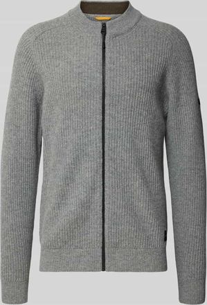 Camel Active Strickjacke mit Reißverschluss in Hellgrau, Größe 3XL