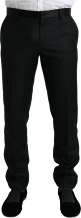 Dolce & Gabbana Straight Broeken - Heren - Straight fit broeken - Zwart - L - Polyester - Broeken