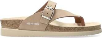 Mephisto Comfortabele Helen damessandaal - Dames - Slippers - Beige - 42 EU - Schoenen