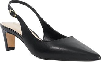 Dune London Ladies Wide Fit Connection Leather Kitten Heel Sling-Backs Size UK 4 Slingbacks Black