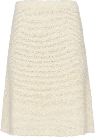 Prada boucl&eacute; knitted wool skirt - women - Wool - 40 - Neutrals