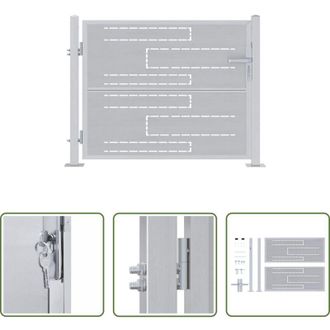 vidaXL Cancello in acciaio inossidabile - Cancello da giardino Argento 85 x 70 cm Acciaio inossidabile