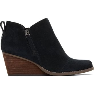 Toms Toms Goldie Textile Womens Black Heeled Ankle Boots - Size UK 5