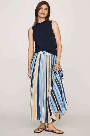 Maeve Sheer Pleated Maxi Skirt
