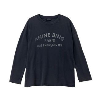 Anine Bing Ivan Long Sleeve T-Shirt - Dames - Longsleeves - Zwart - S - Katoen - Tops