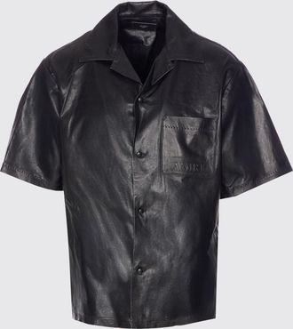Amiri Camicia di pelle con logo Amiri