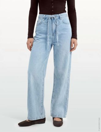 Suncoo Rabi Tencil Denim Wide Leg Pant In Jeans Clair
