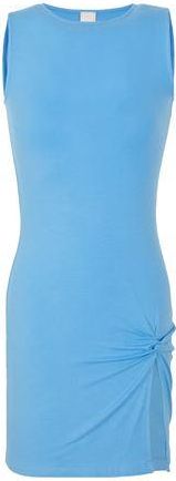 8 by YOOX JERSEY SLEEVELESS FRONT RUCHED SLIT MINI DRESS