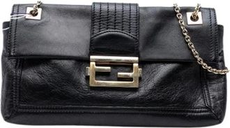Fendi Pre-owned Shoulder Bags, female, Black, Size: ONE SIZE Pre-owned Leather crossbody-bags