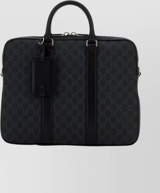 Gucci structured shoulder bag luggage tag feature