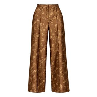 Max Mara Wide Trousers - female - Max Mara Studio - Wide Trousers - Brown - S - Trousers