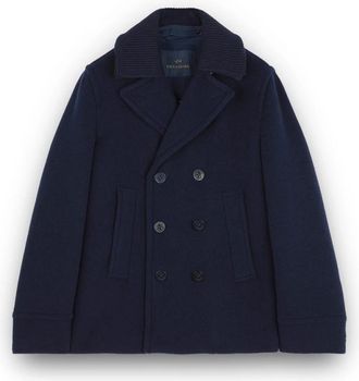 Paul & Shark Wollen en Kasjmier Peacoat - Heren - Mantel - Blauw - 2XL - Wol - Jassen