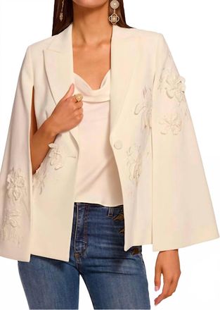 Ramy Brook Rosalinda Embellished Cape In Ivory