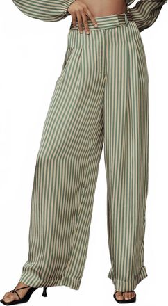 Mille Cara Pant In Almond & Green Stripe