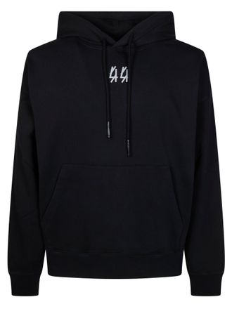 44 Label Group Black Logo Mini Cropped Hoodie