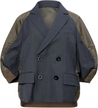 sacai Double-Breasted Suited Nylon Twill Jacket