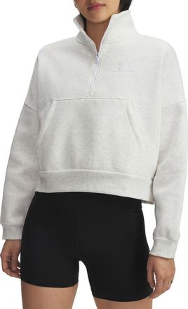 Under Armour Icon Fleece Half Zip PUllover in Distant Gray Heather //White at Nordstrom, Size Xx-Large