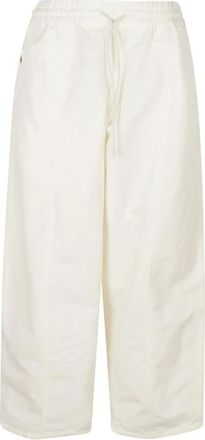 Bottega Veneta Toile Barrel Leg Broek - Dames - Wijde Broeken - Wit - XS - Katoen - Broeken