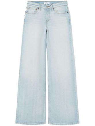 Re/Done Mid waist jeans met wijde pijpen - Blauw