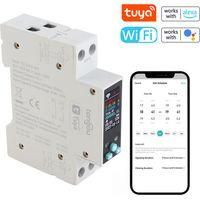 OEM Interruptor Inteligente Wifi Con Medidor Para Riel Din De 35 Mm, Medici&oacute;n De Energ&iacute;a Kwh, Temporizador, Control Mediante Aplicaci&oacute;n Prepago Tuya