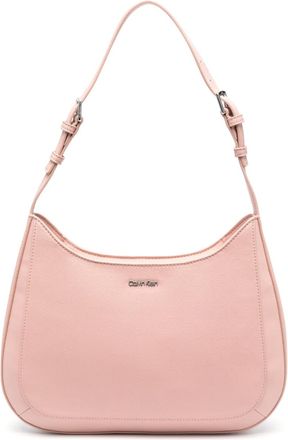 Calvin Klein logo-embossed grained shoulder bag - women - Polyester/Polyurethane - OS - Pink