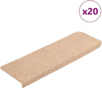 vidaXL Tappetini Autoadesivi per Scale 20 pz Crema 65x21x4 cm - Vidaxl