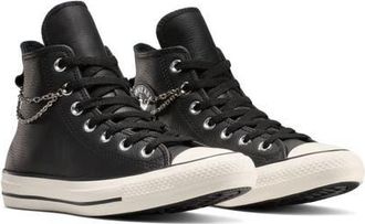 Converse Chuck Taylor All Star Chains High Top Sneaker in Black/Silver/Egret at Nordstrom, Size 5.5 Womens