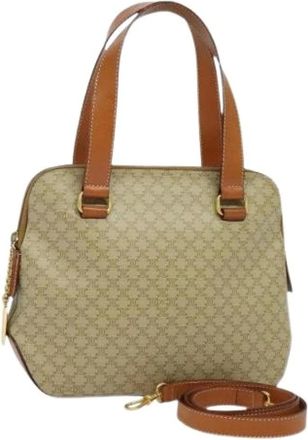 Celine Pre-owned Handbags, female, Beige, Size: ONE SIZE Pre-owned Vintage macadam handbag