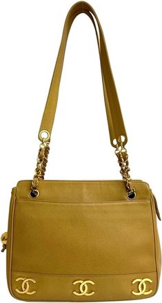 Chanel Beige Grained Calfskin Tote Bag (Pre-Owned)