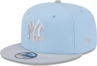 New Era NY New York Yankees 9FIFTY 2Tone Snapback Cap, Adjustable Hat Light Blue Grey