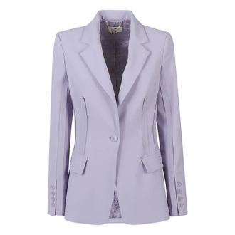 Elisabetta Franchi Blazers, female, Purple, Size: M Double-layer Stretch Crepe Jacket