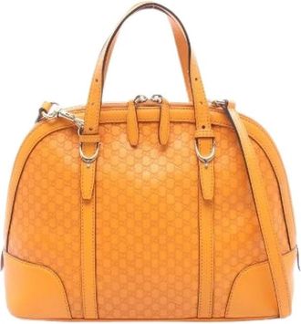 Gucci Pre-owned Nice Leather 2way Handbag - Dames - Vintage Handtas - Oranje - ONE Size - Leer - Vintage