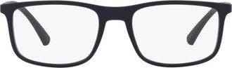 Emporio Armani 55mm Rectangular Optical Glasses in Blue at Nordstrom